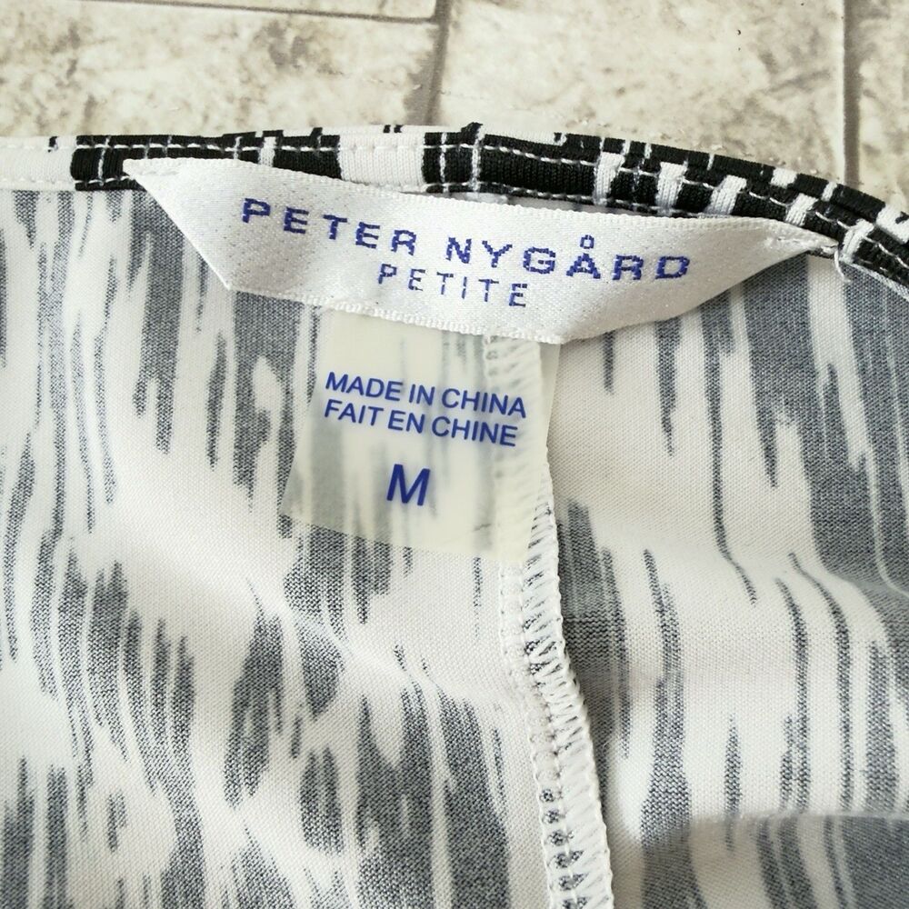 Peter Nygard Women's Dress Black/ White Knotted Front  PET M NEW WITH TAG - Picture 15 of 17
